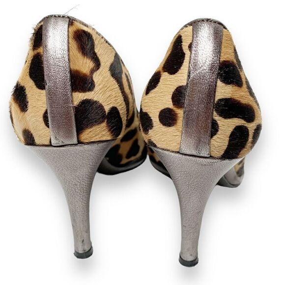 Stuart Weitzman Pony Hair Cheetah Animal Print Platform Leather Pumps Women’s 8M - Picture 9 of 13